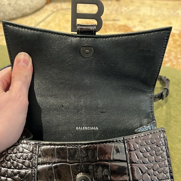 Balenciaga Hourglass XS Handbag Crocodile Embossed - Picture 5 of 8